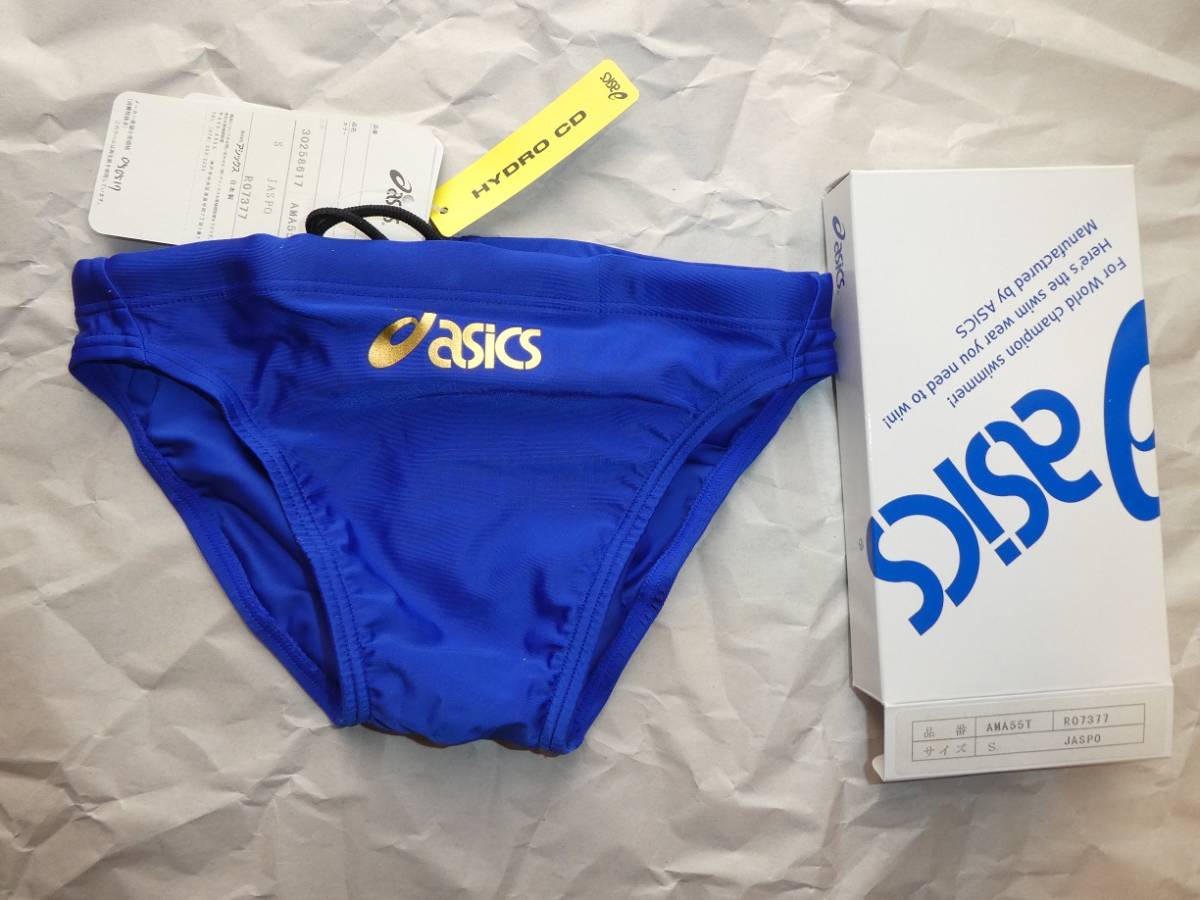 レア】アシックス 競泳水着 Mサイズ 青 ハイドロCD 競パン Vパン