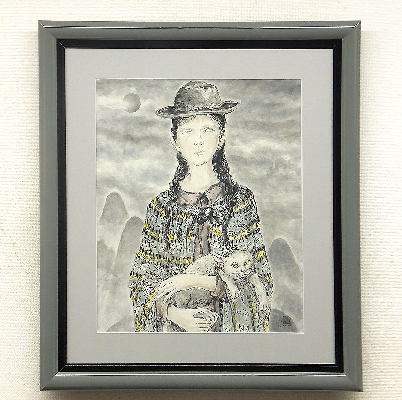 大型絵画 伊藤三喜庵 日本自由画壇理事長 少女像 【公式通販】