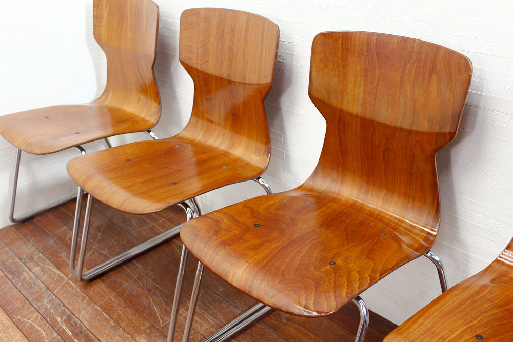 Casala obo-Formsitz】西ドイツ/ビンテージ/スタッキングチェア4脚