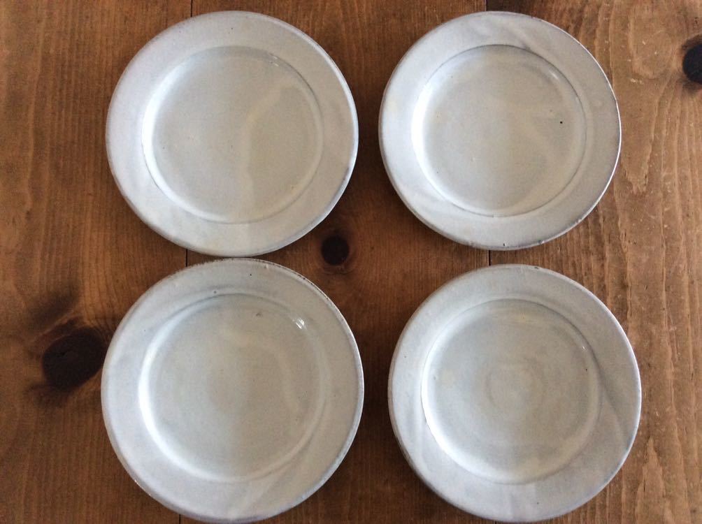 新品】福永芳治 粉引6寸皿 4枚組 （検 三谷龍二 伊藤まさこ 堀井和子