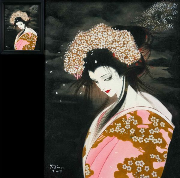 油絵 額付き 天野喜孝 F8 【 人物 】手描き 肉筆 【公式通販】