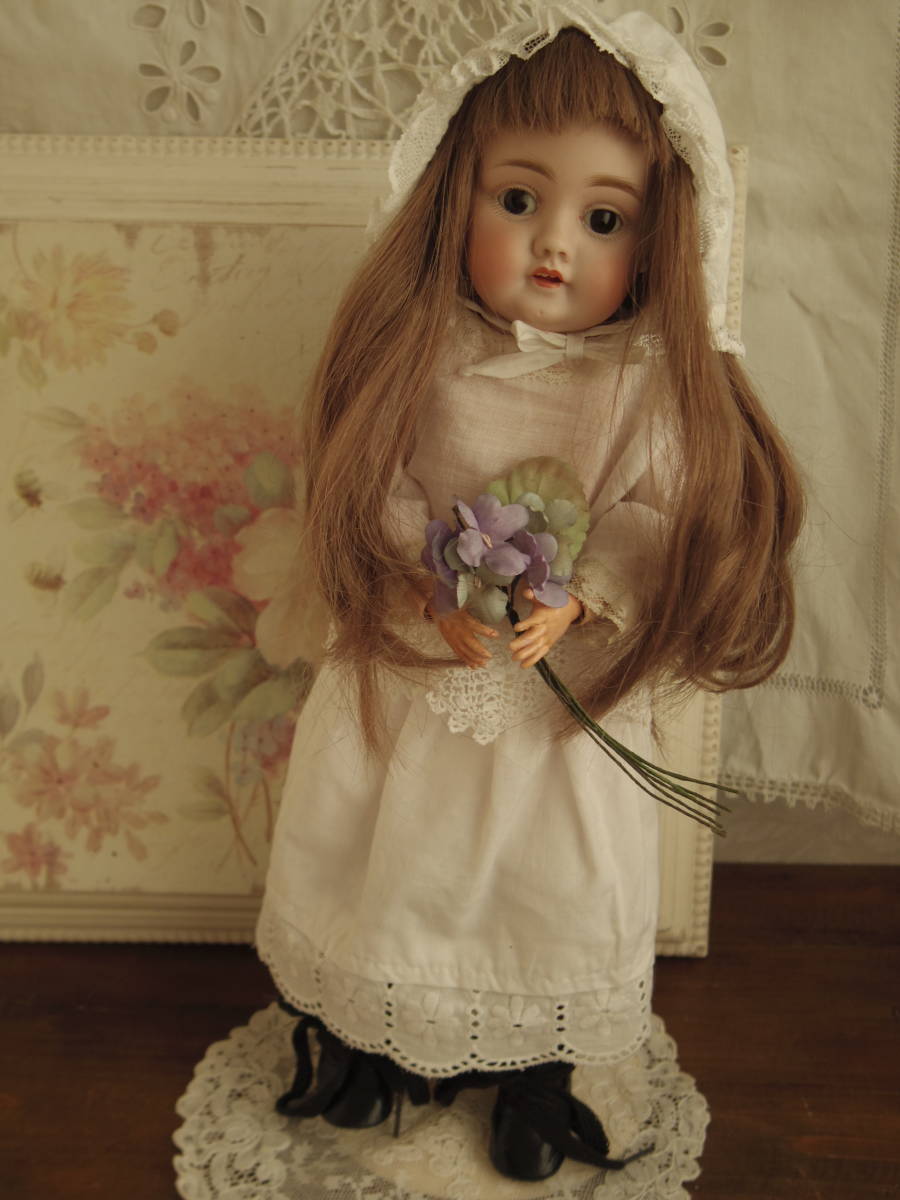 アンティークビスクドール ケストナー143 希少 35㎝ キョトンと