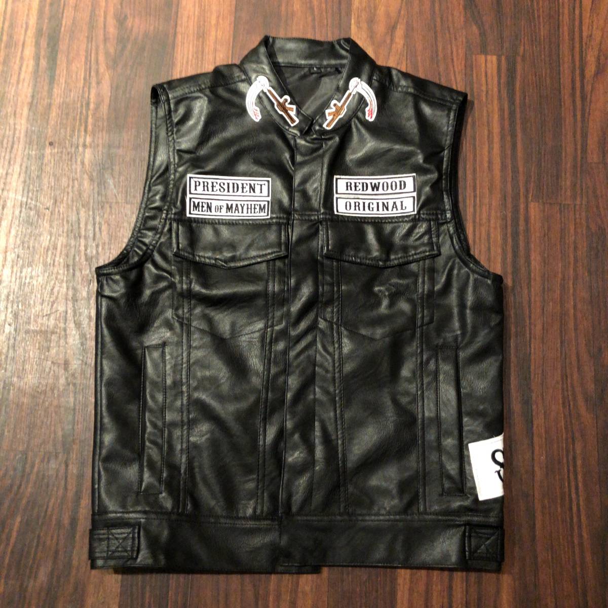 新品】新品未使用SONS OF ANARCHYワッペン刺繍サンズオブアナーキー黒