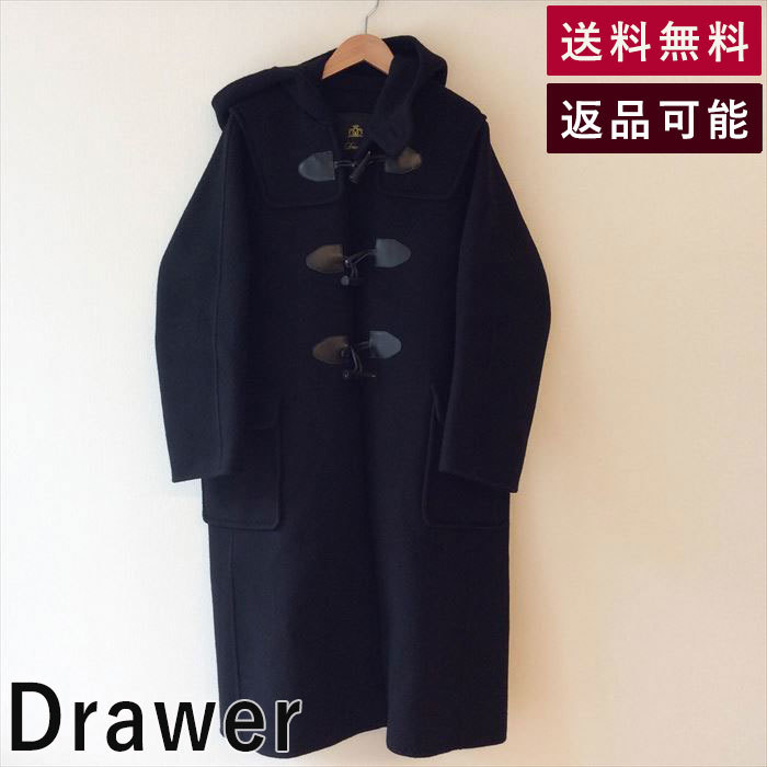 ドゥロワーDrawerダッフルコート 黒オーバーサイズゆったり大きめ