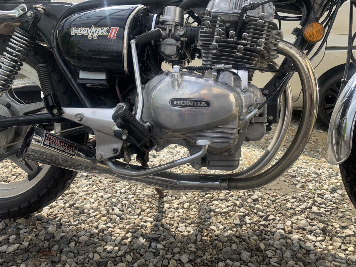 Hawk バブ 吸い込み ハス切りマフラー デッドライン管 cb250t マフラー