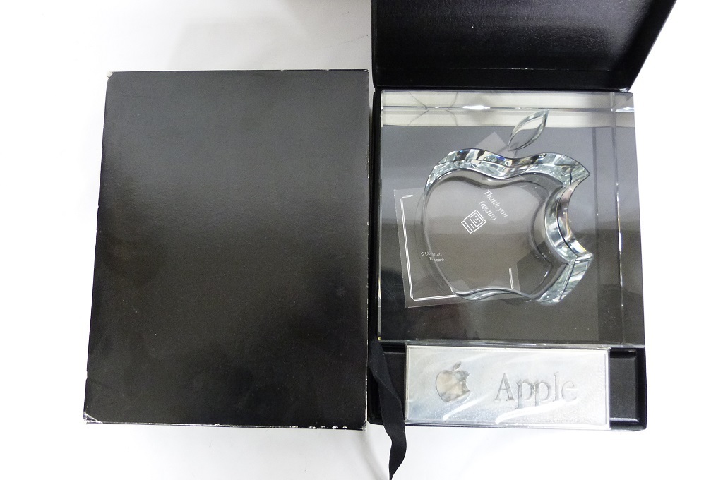 希少Apple 20周年記念 HOYA製クリスタルガラス 置物 非売品