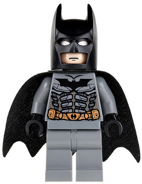 Batman - Dark Bluish Gray Suit, Black Mask : Minifigure bat024
