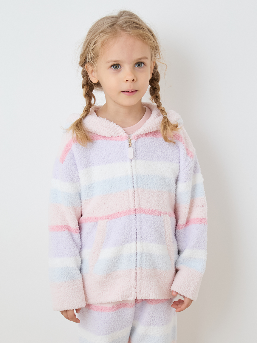 KIDS】ベビモコカラフルボーダーパーカ(パーカ)｜ルームウェア
