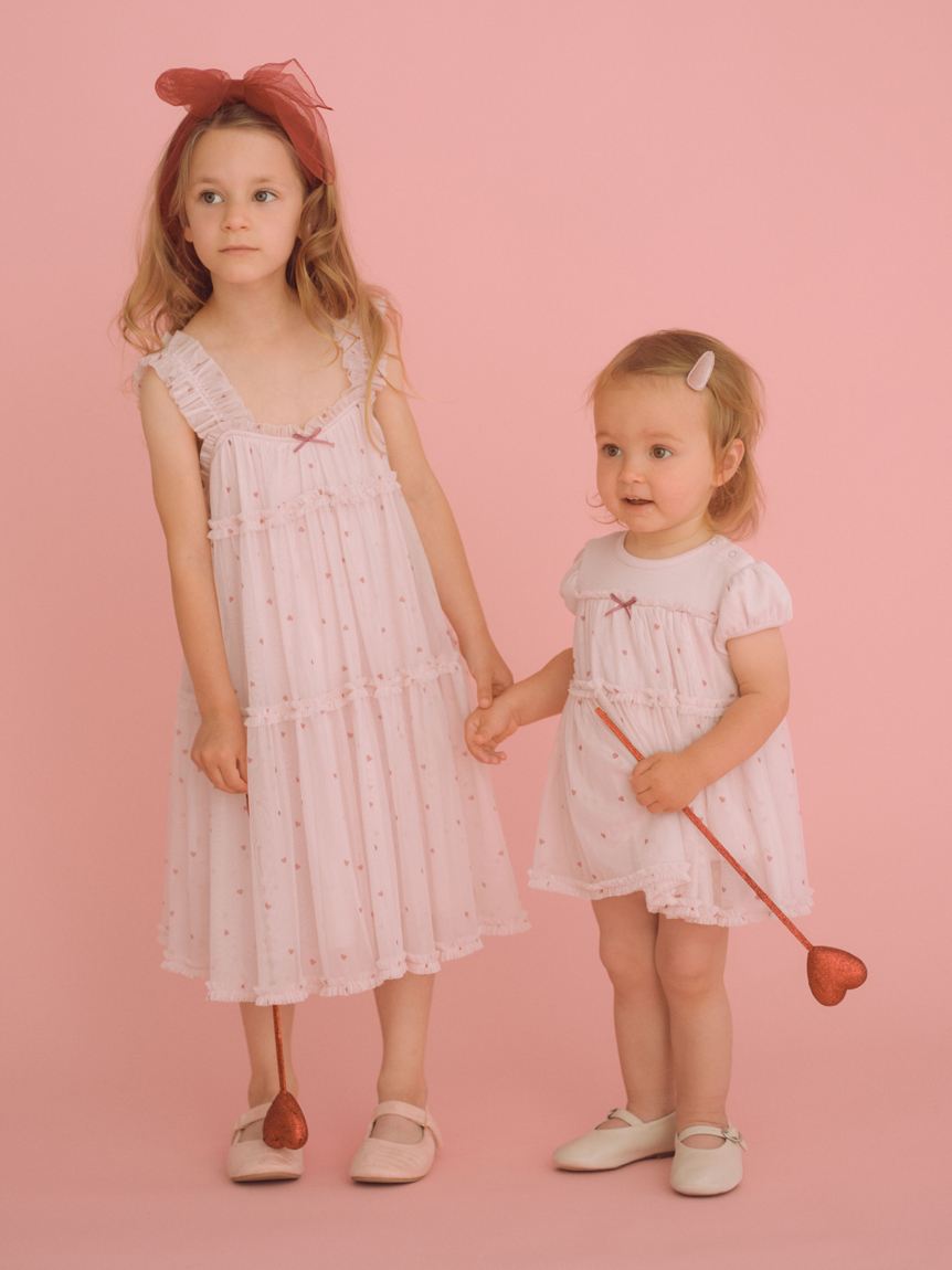 KIDS】ハート柄チュールワンピース(ワンピース)｜ルームウェア