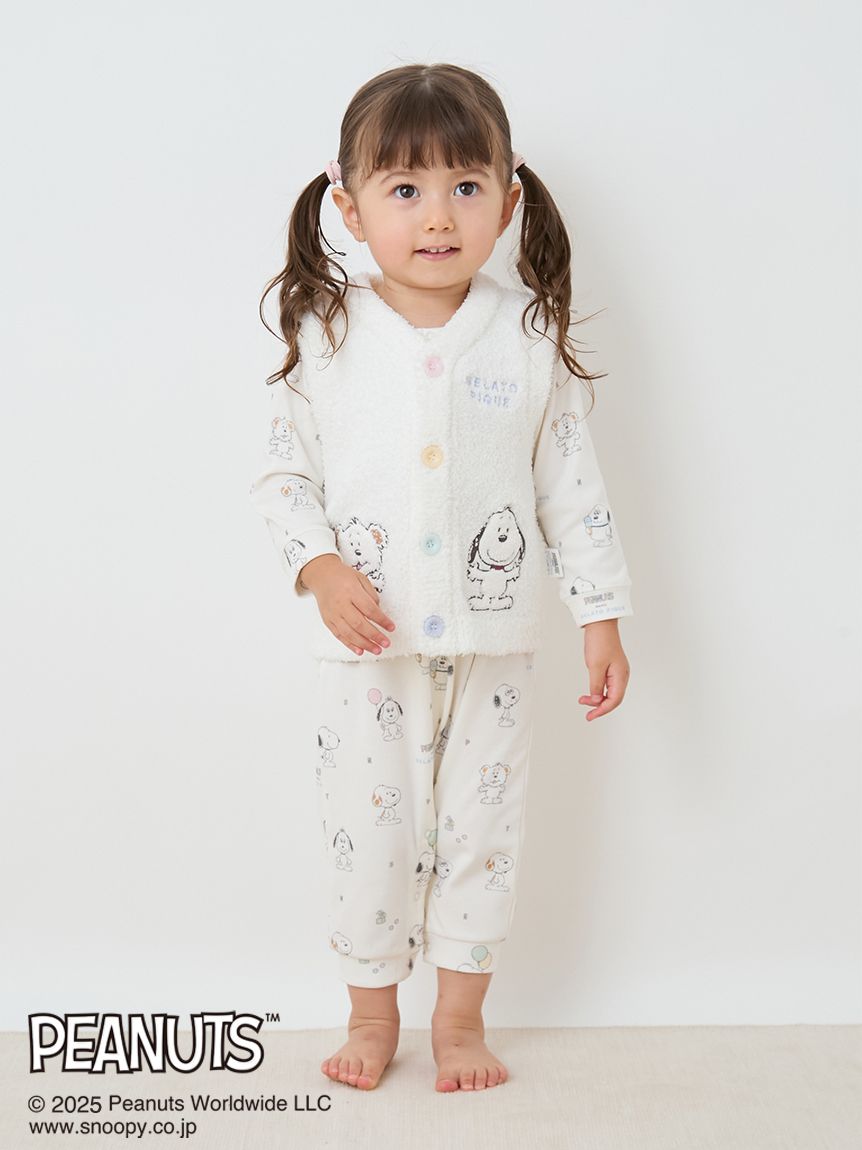 PEANUTS PUPPIES】【BABY】ベビモコベスト(ポンチョ・パーカ)｜ルーム