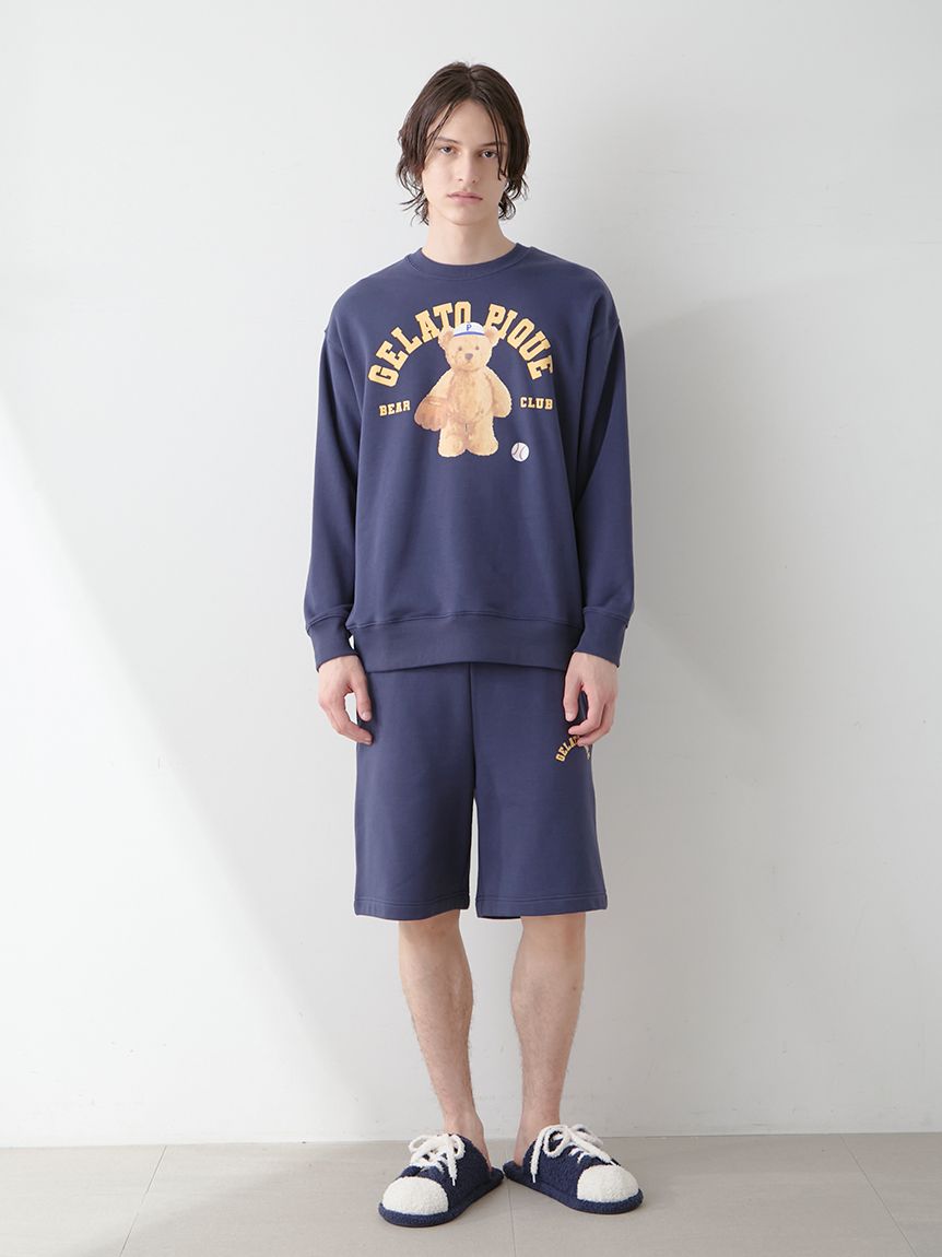 ONLINE限定】【HOMME】スポーティーベア裏毛プルオーバー＆裏毛ハーフ