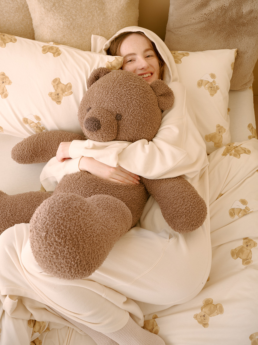 Sleep】ベア柄BOXシーツ（ダブル）(ボックスシーツ・敷きパッド