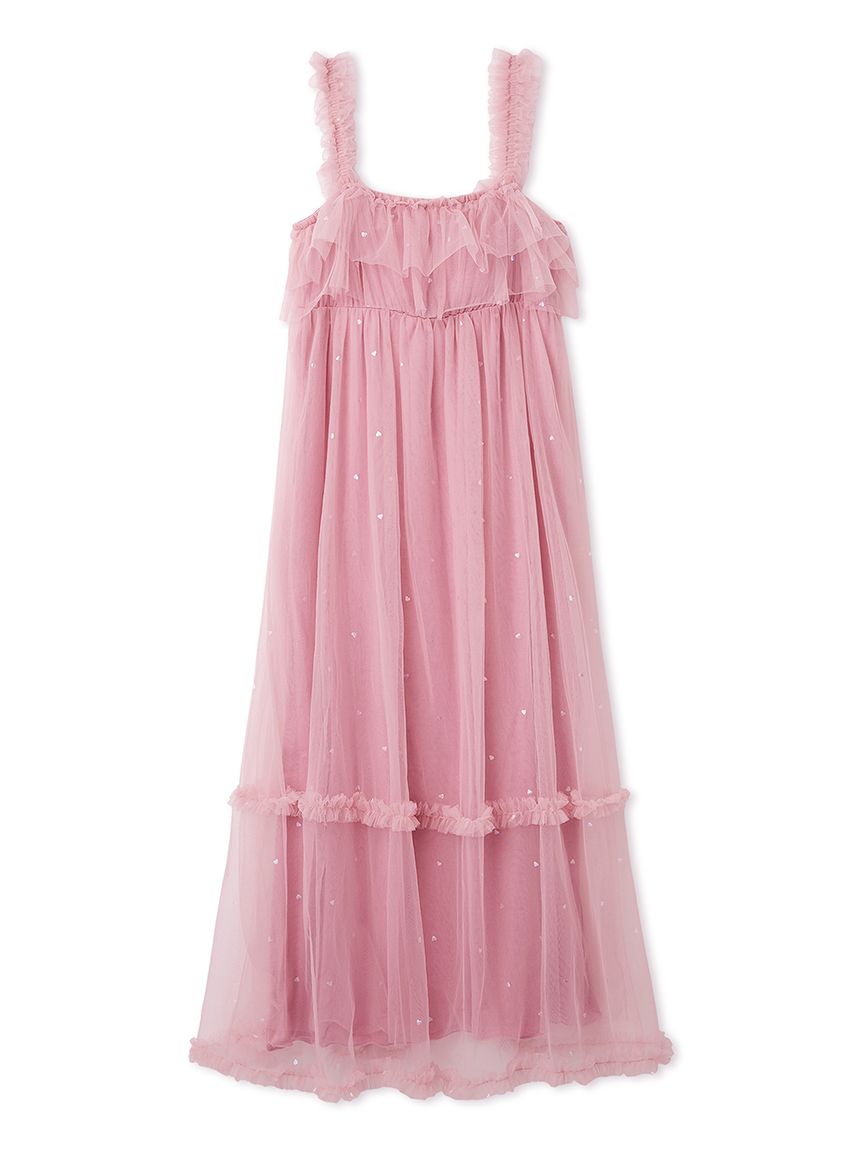 ハート柄チュールカップインワンピース(ワンピース)｜ルームウェア