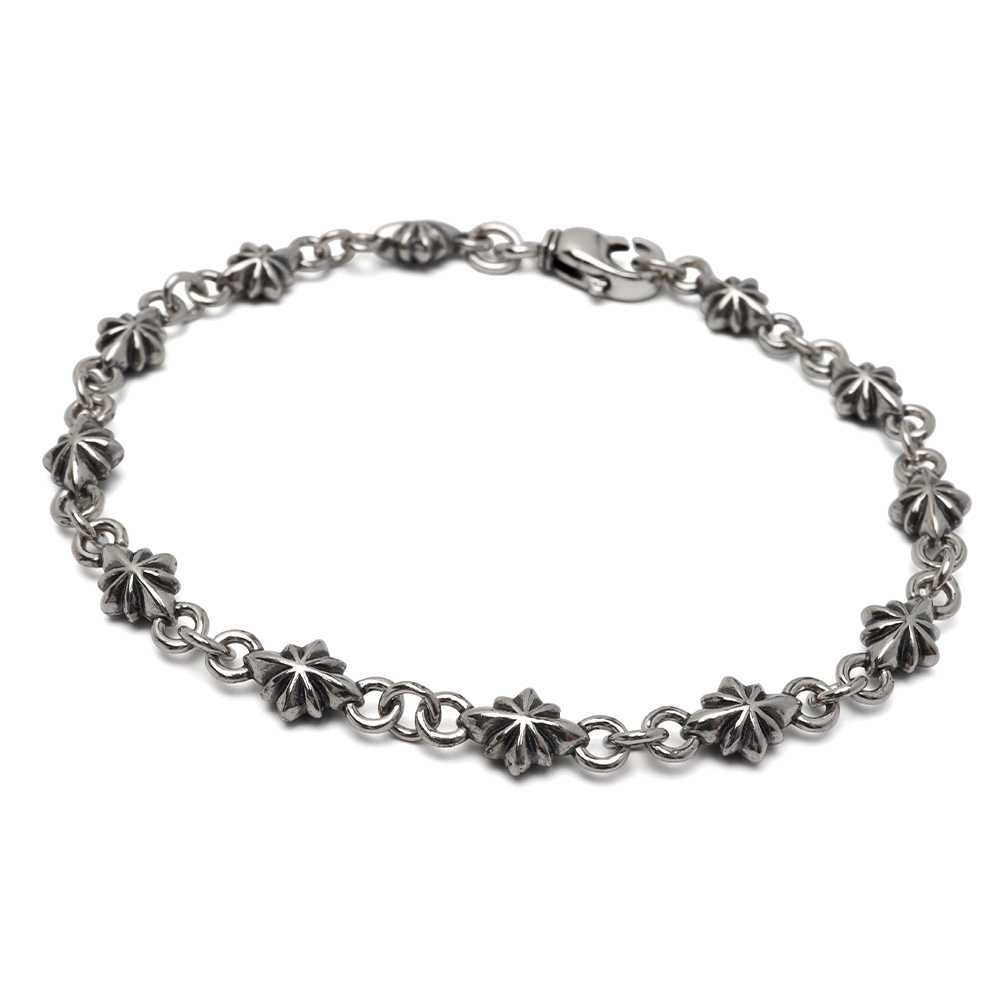 シルバー925 スターチェーンブレスレット メンズ 細身 シルバー