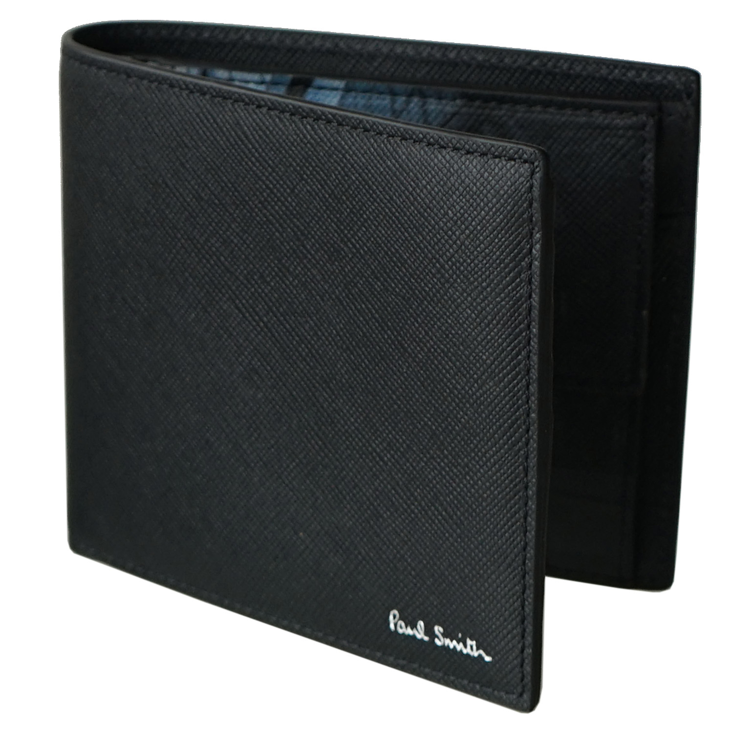 名入れ無料】ポールスミス 二つ折り財布 メンズ ブラック ミニクーパー
