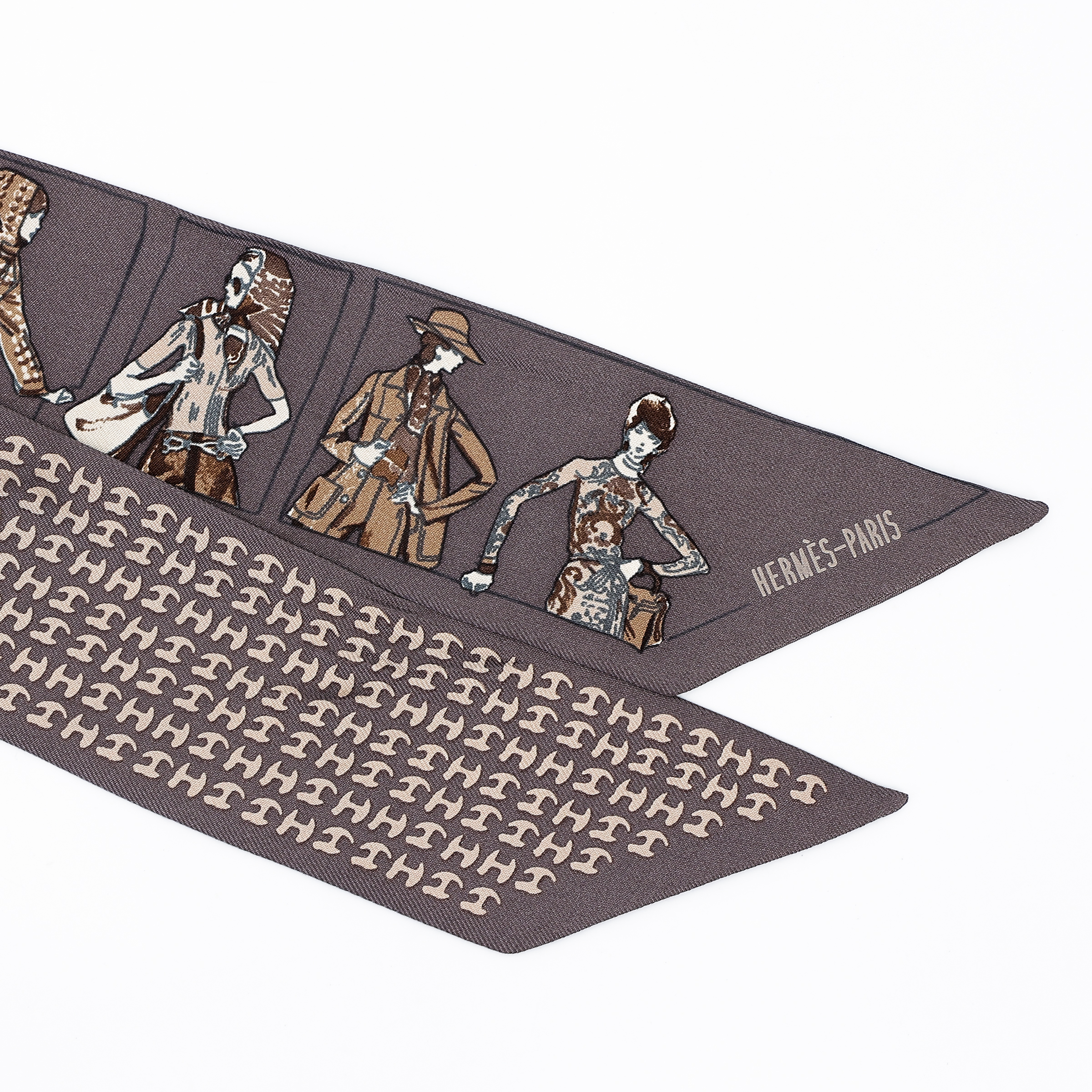 ランク NS 未使用品 HERMÈS エルメス ツイリー Hロゴ 貴婦人 マルチ