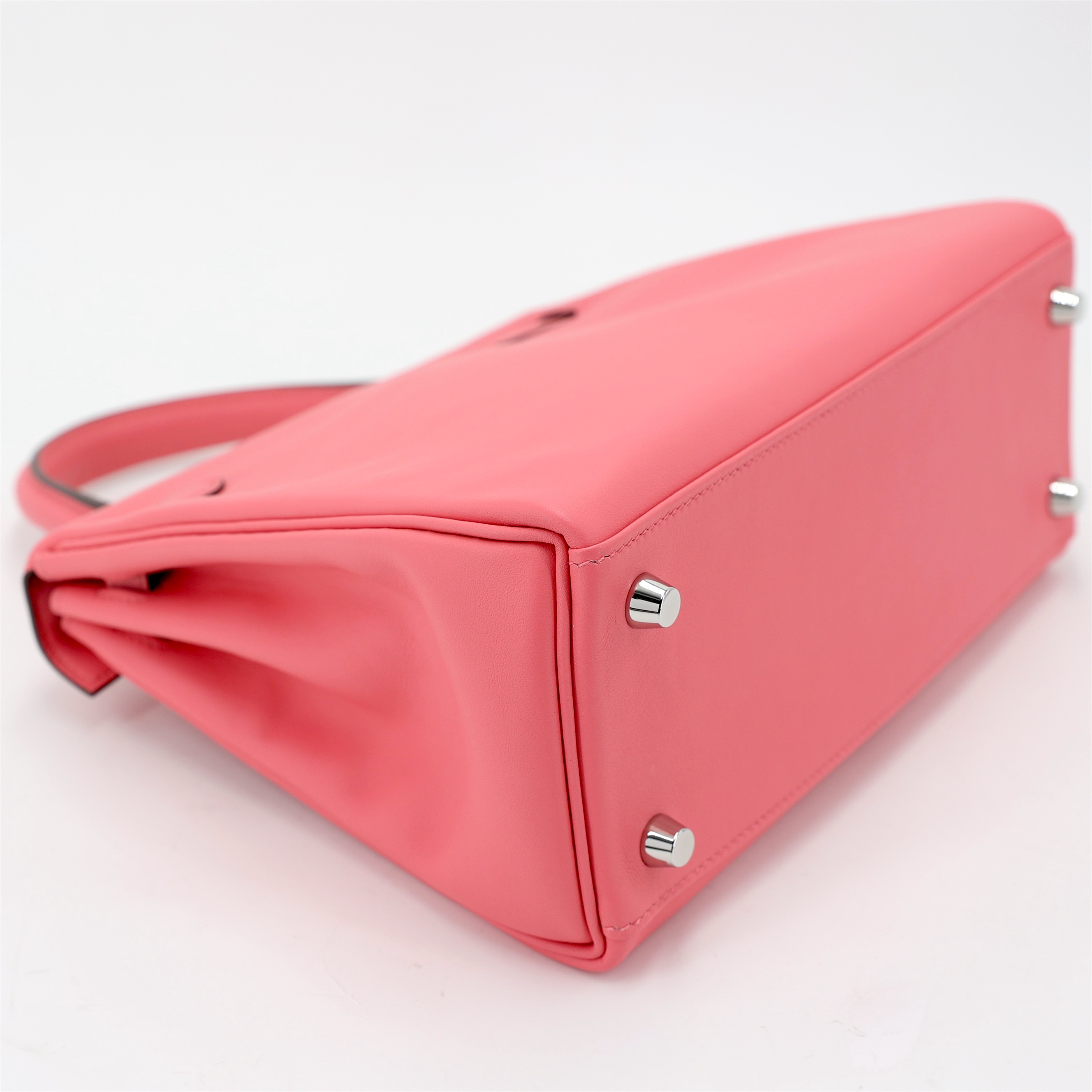 Excellent ( Rank SA ) HERMÈS Kelly 25 Rose Azalee (8W) Swift