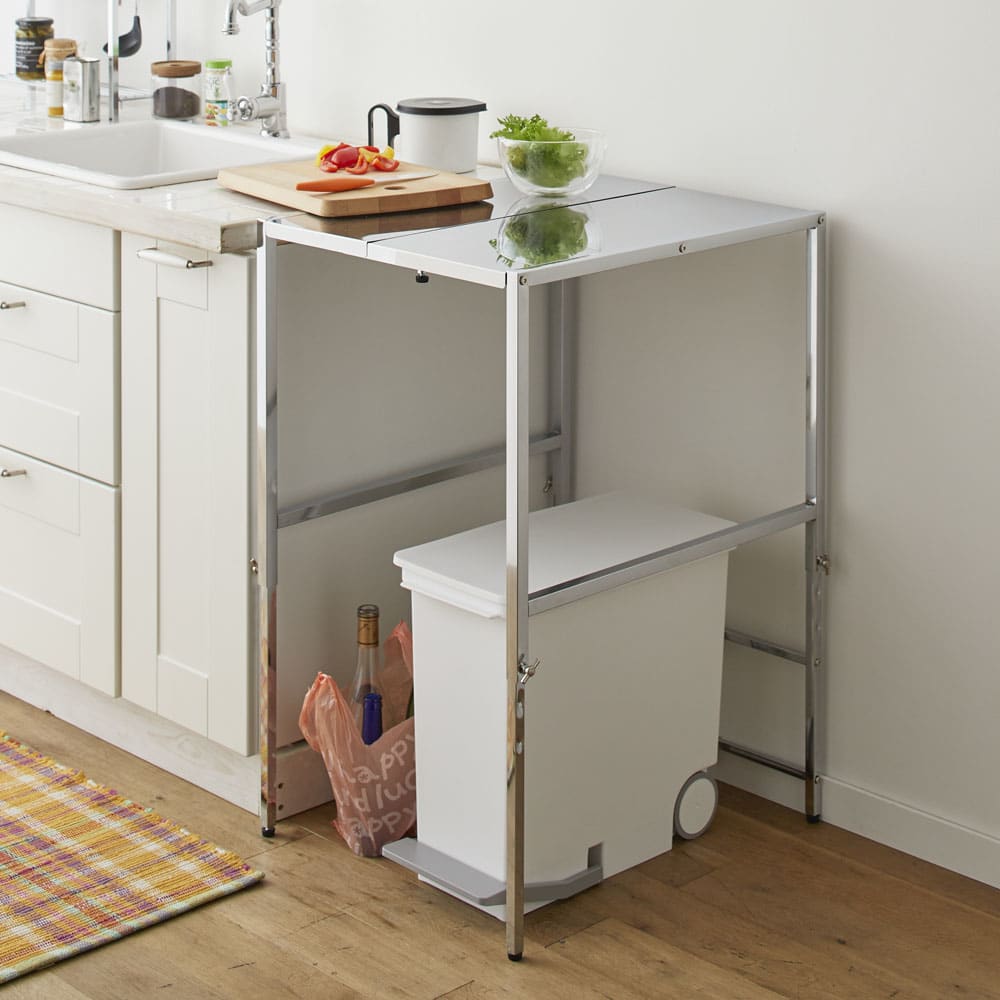 幅と高さが伸縮できるステンレス作業台 幅30～45cm 奥行60cm 通販