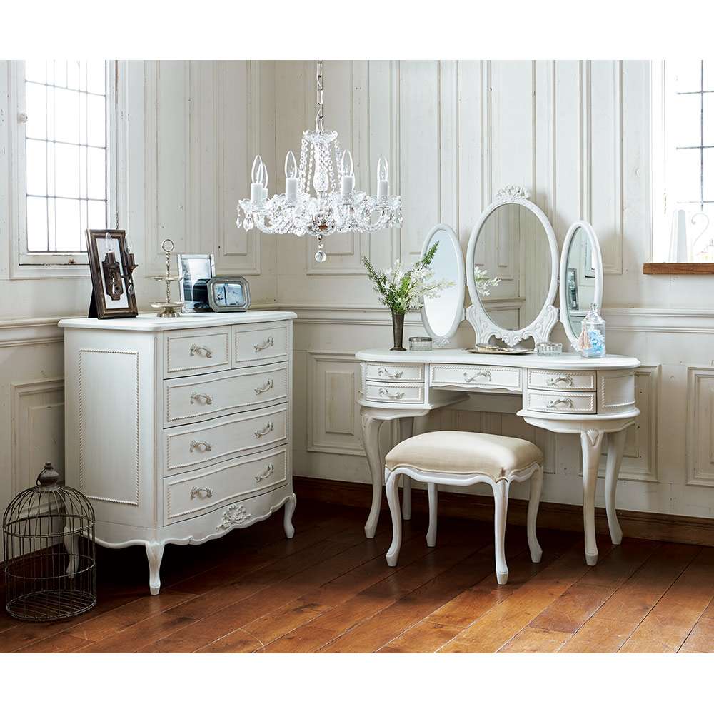 シャビーシック ホワイト フレンチ収納家具シリーズ チェスト 幅90cm