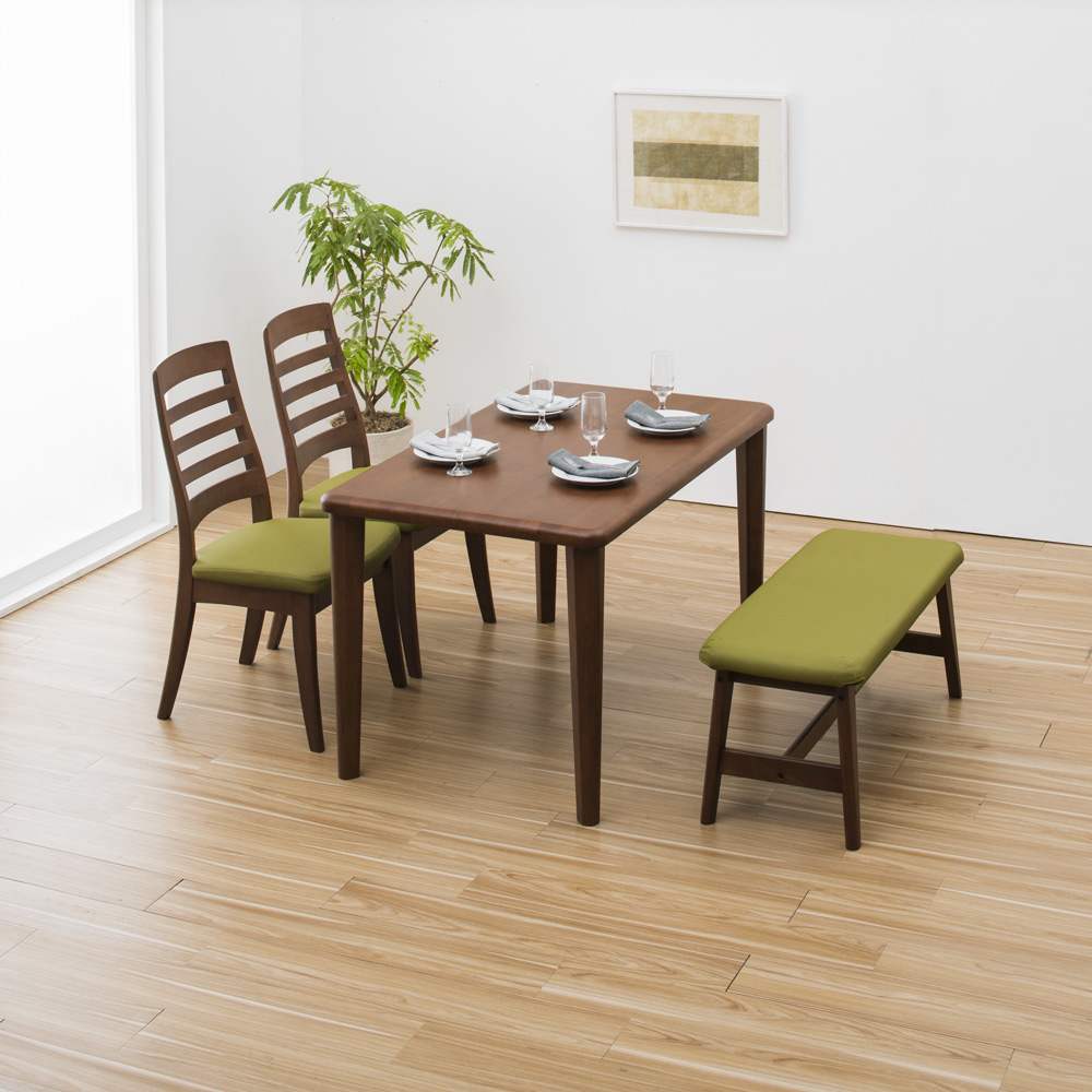 角丸優しいダイニングテーブル 4本脚 幅125奥行75cm 通販 - ディノス