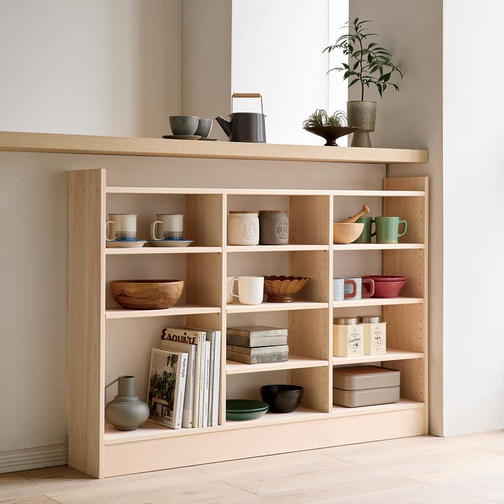 奥行21cm東濃ひのき薄型頑丈ラック 幅120cm高さ85cm 通販 - ディノス