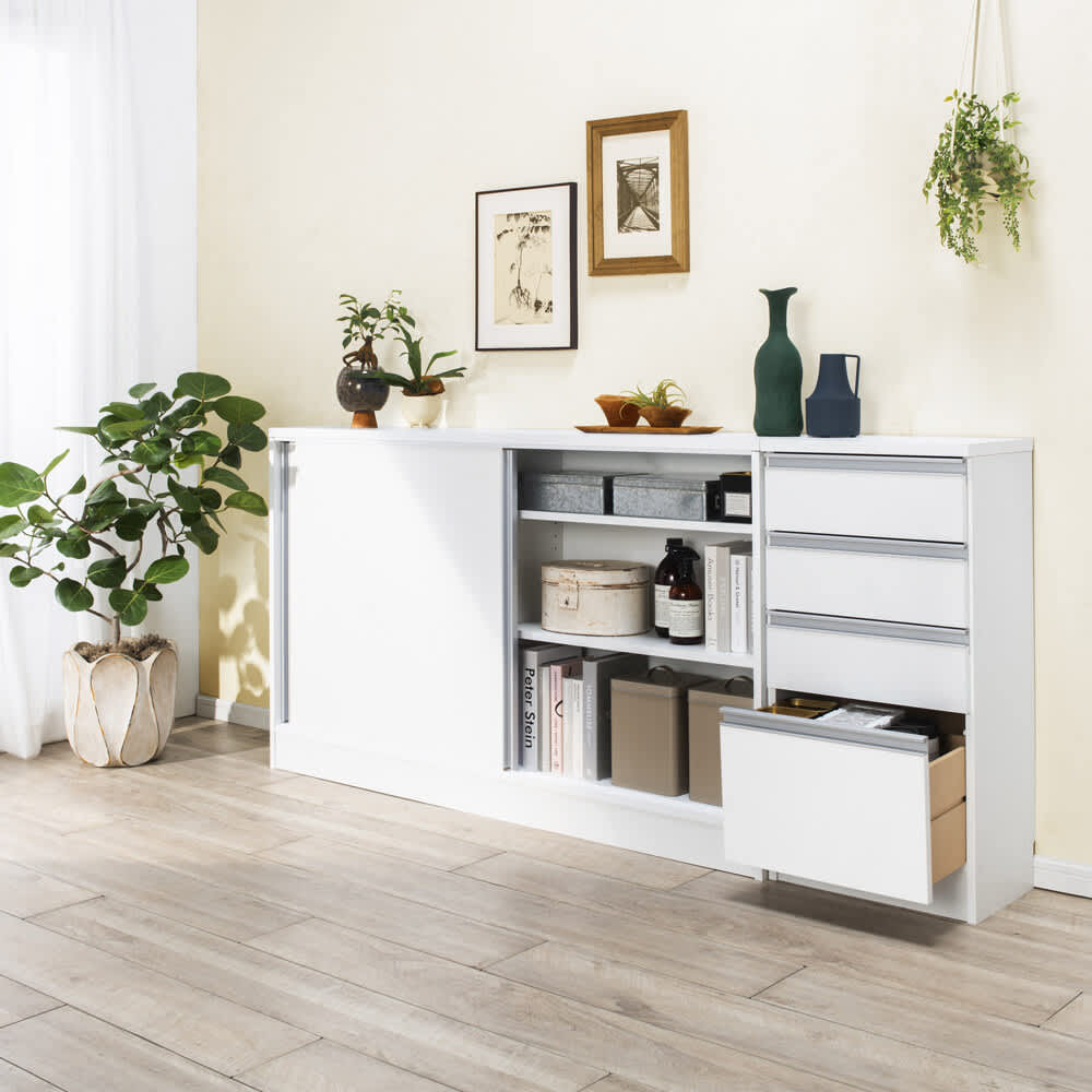 ストレートカウンター下引き戸収納庫 幅90 奥行30cmタイプ 通販 - ディノス