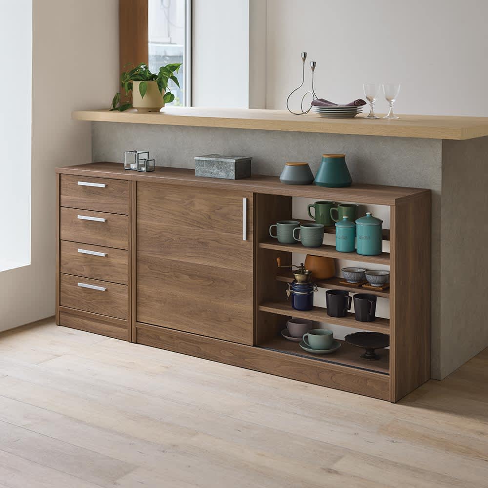 dショッピング |完成品 見せるも隠すも収納シリーズ 片引き戸 幅90cm高