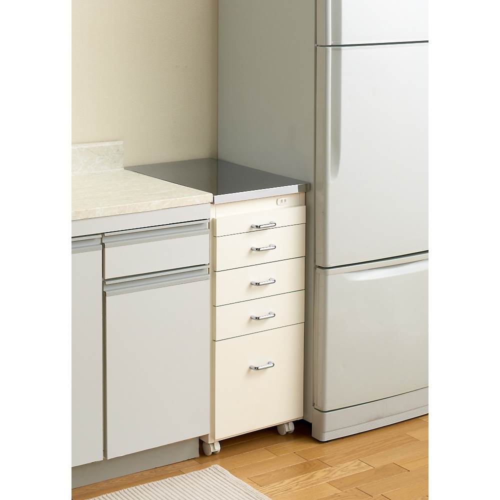 幅35奥行55cm］ ステンレス天板隙間収納 引き出しタイプ 完成品 日本製