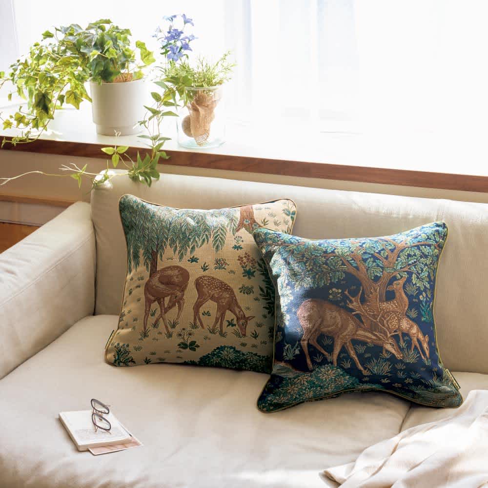 モリスデザインスタジオ ジャカード織 クッションカバー〈ザ・ブルック