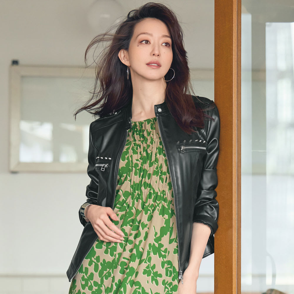 レザー調 スタッズ付き ライダースジャケット 通販 - ディノス