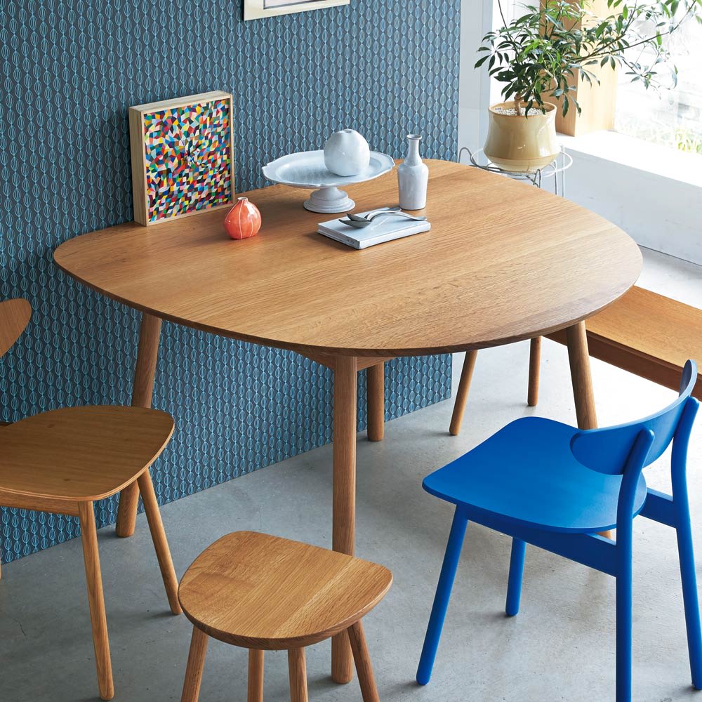 cobrina/コブリナ オーク天然木 ダイニングテーブル 幅133cm 奥行120cm