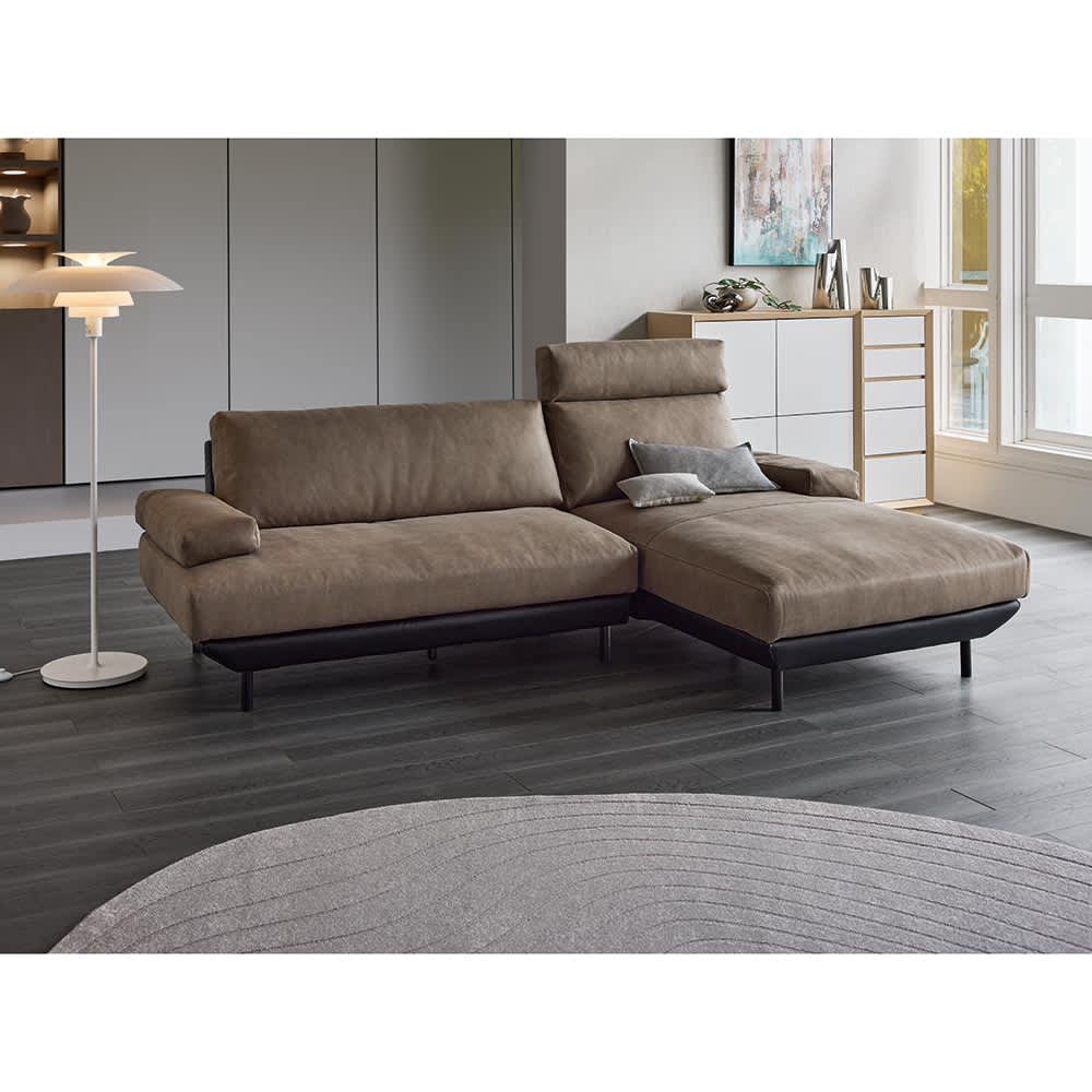 Aosta/アオスタ ソファ 座って左カウチソファセット＋アームレスト2個