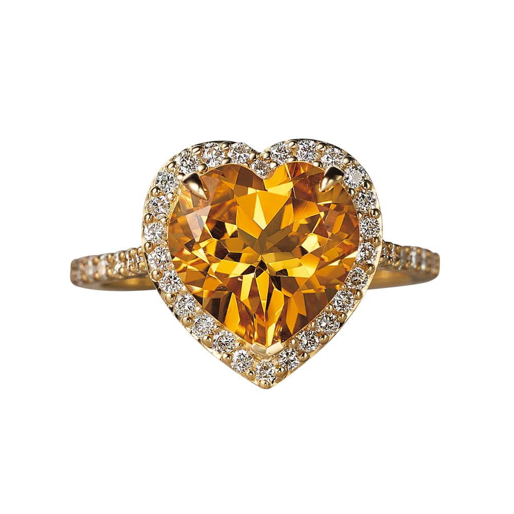 K18 カラーストーン・ダイヤ ハートリング 通販 - ディノス