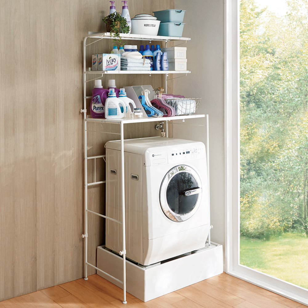 32cmまでの段差対応 奥行たっぷりランドリーラック 棚3段 通販 - ディノス