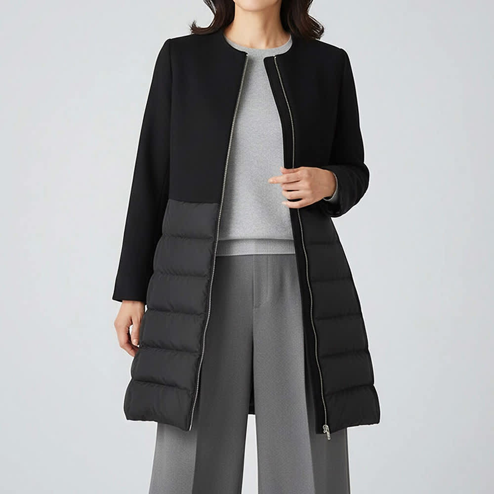 ウール×ダウン 切り替えデザイン コート 通販 - ディノス