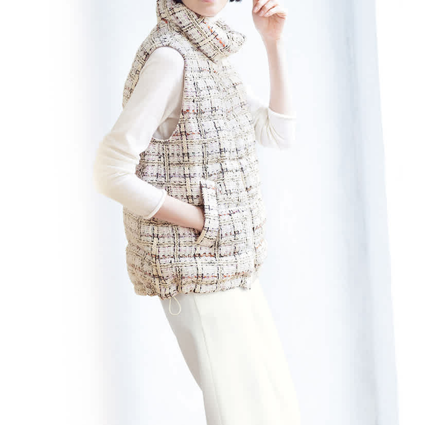 マリア・ケント社 ファンシーツイード ダウンベスト 通販 - ディノス