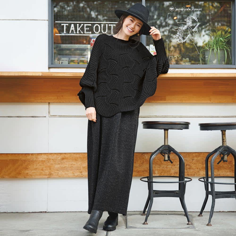 透かし編みドルマンスリーブ ニットプルオーバー 通販 - ディノス