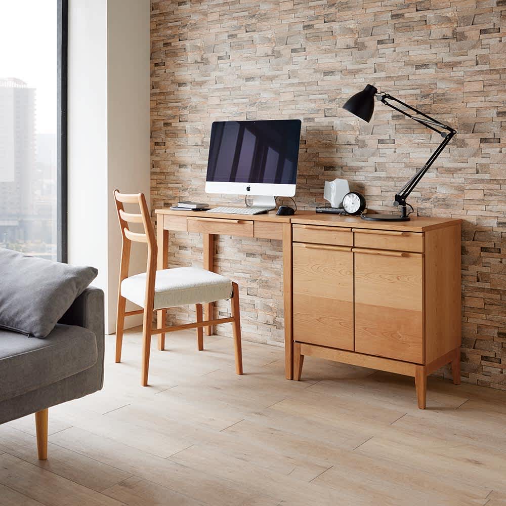 Blossom（ブロッサム） チェリー天然木北欧風シリーズ デスク 幅80cm