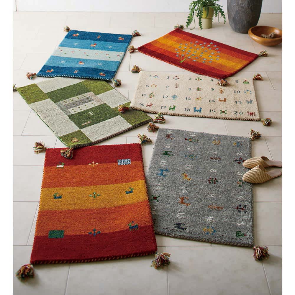 Gabbeh/ギャッベ インド製マット 約60cm×90cm 通販 - ディノス