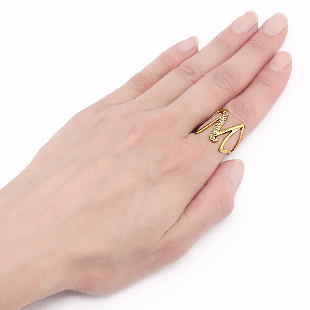 K18 ダイヤ イニシャル リング 通販 - ディノス