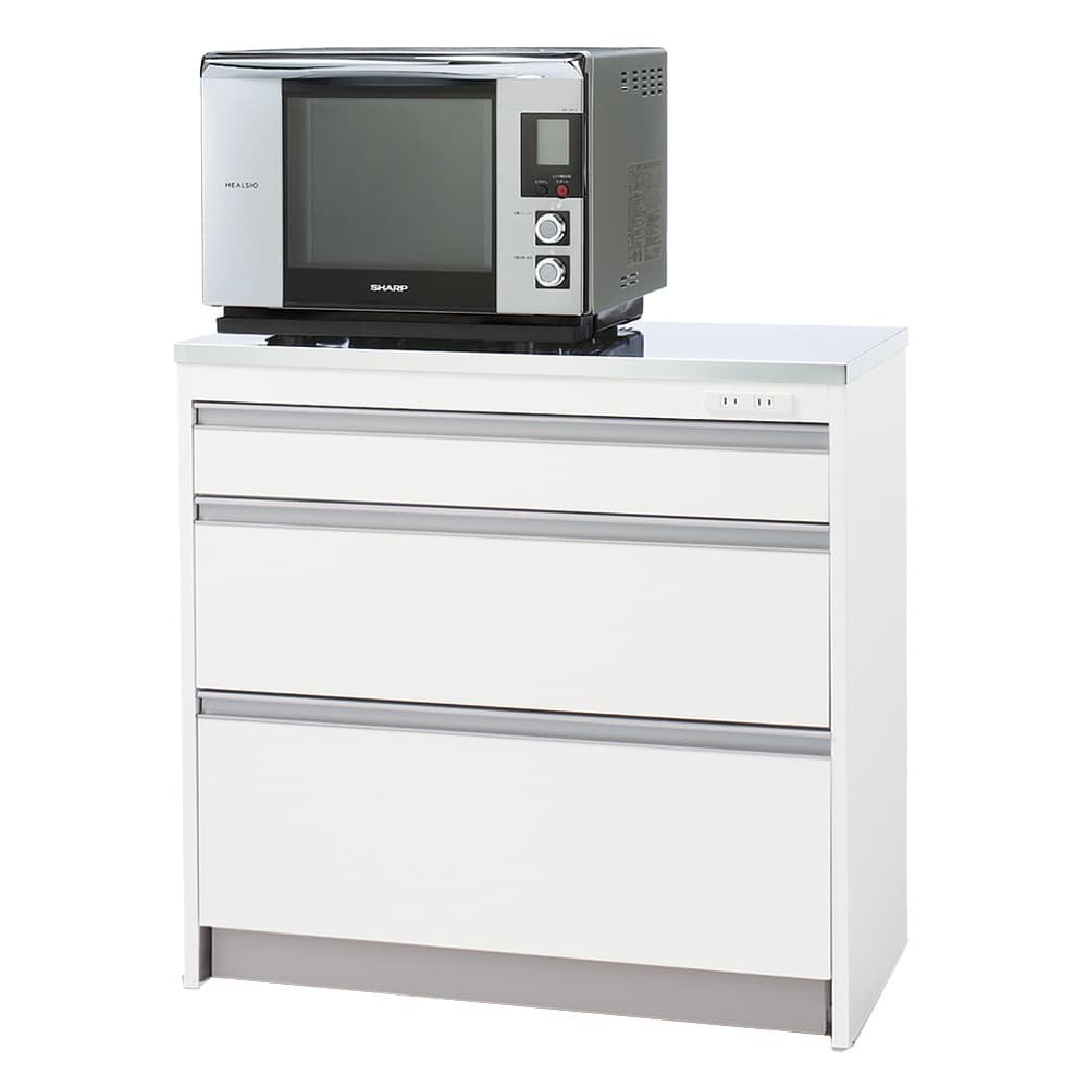 収納物を考えたキッチンカウンター ロータイプ（高さ85cm） 幅88.5cm