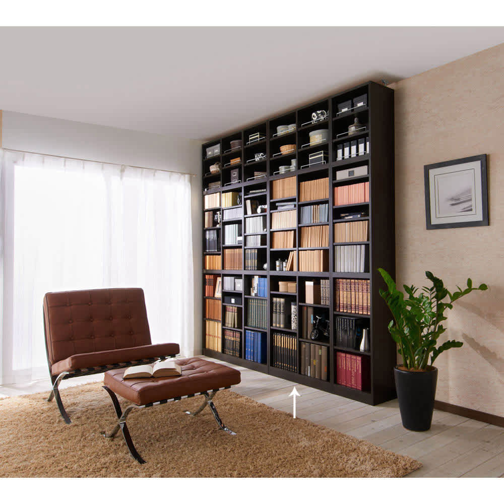 1cmピッチ薄型壁面書棚 奥行28cm 幅82cm 高さ180cm オープン 通販