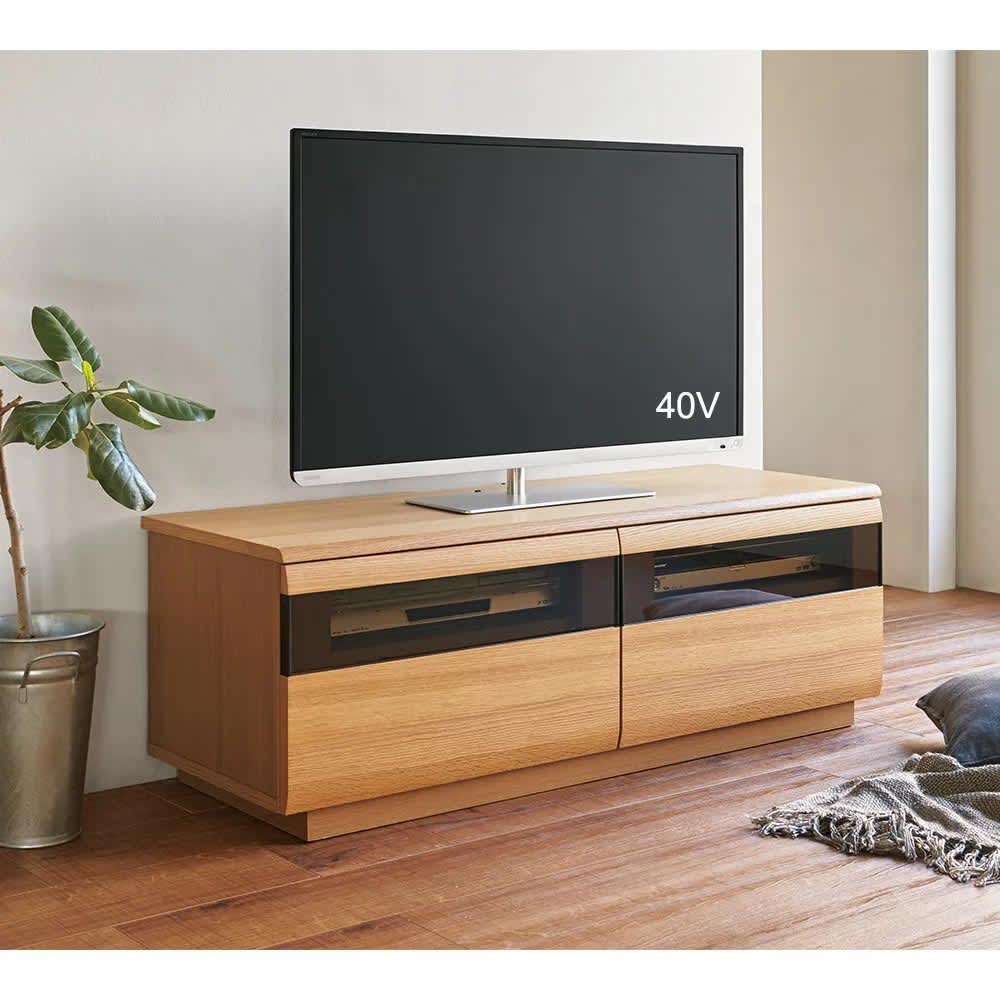 テレビ台 幅120高さ42cm 【オーク材アールデザインシリーズ】 通販
