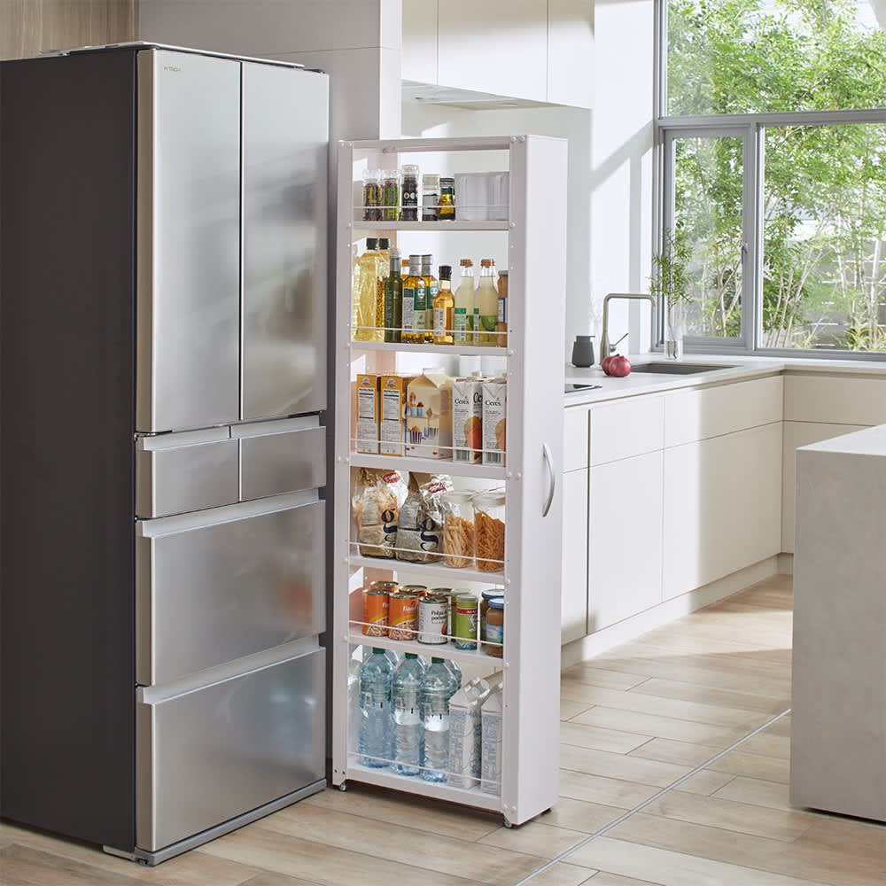 幅20奥行58高さ165.4cm］物置メーカーが造った頑丈隙間ワゴン ハイ