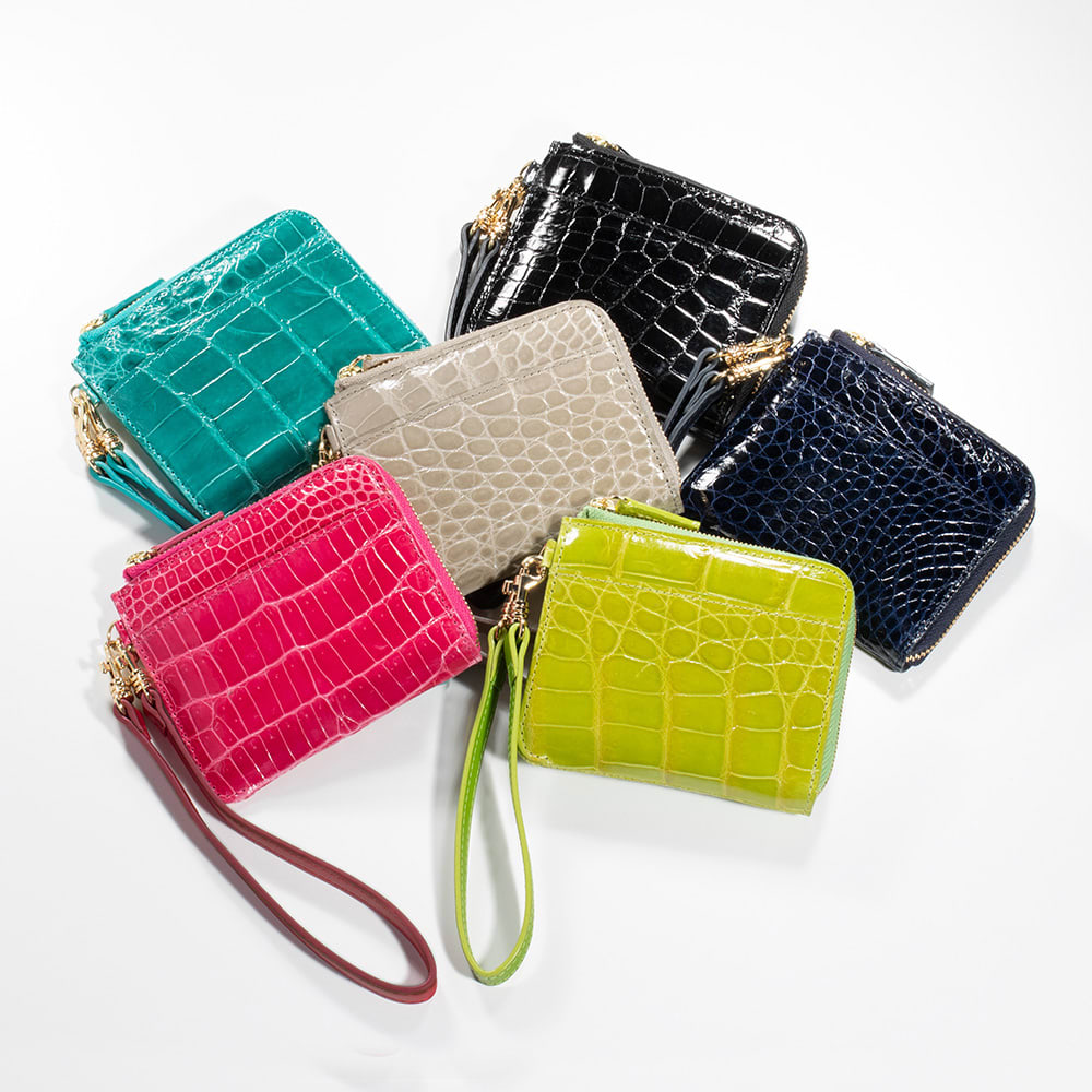 クロコ コンパクト財布 通販 - ディノス