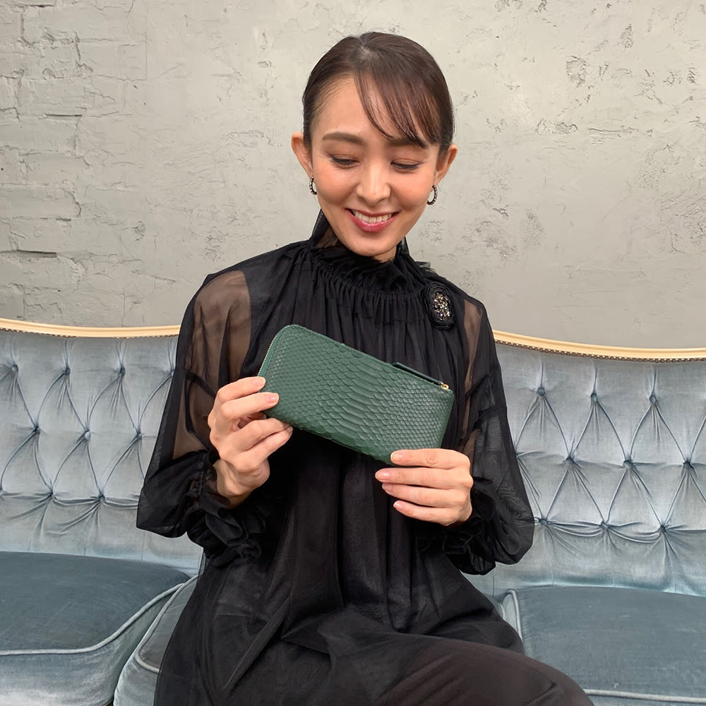 パイソン スリム長財布 通販 - ディノス