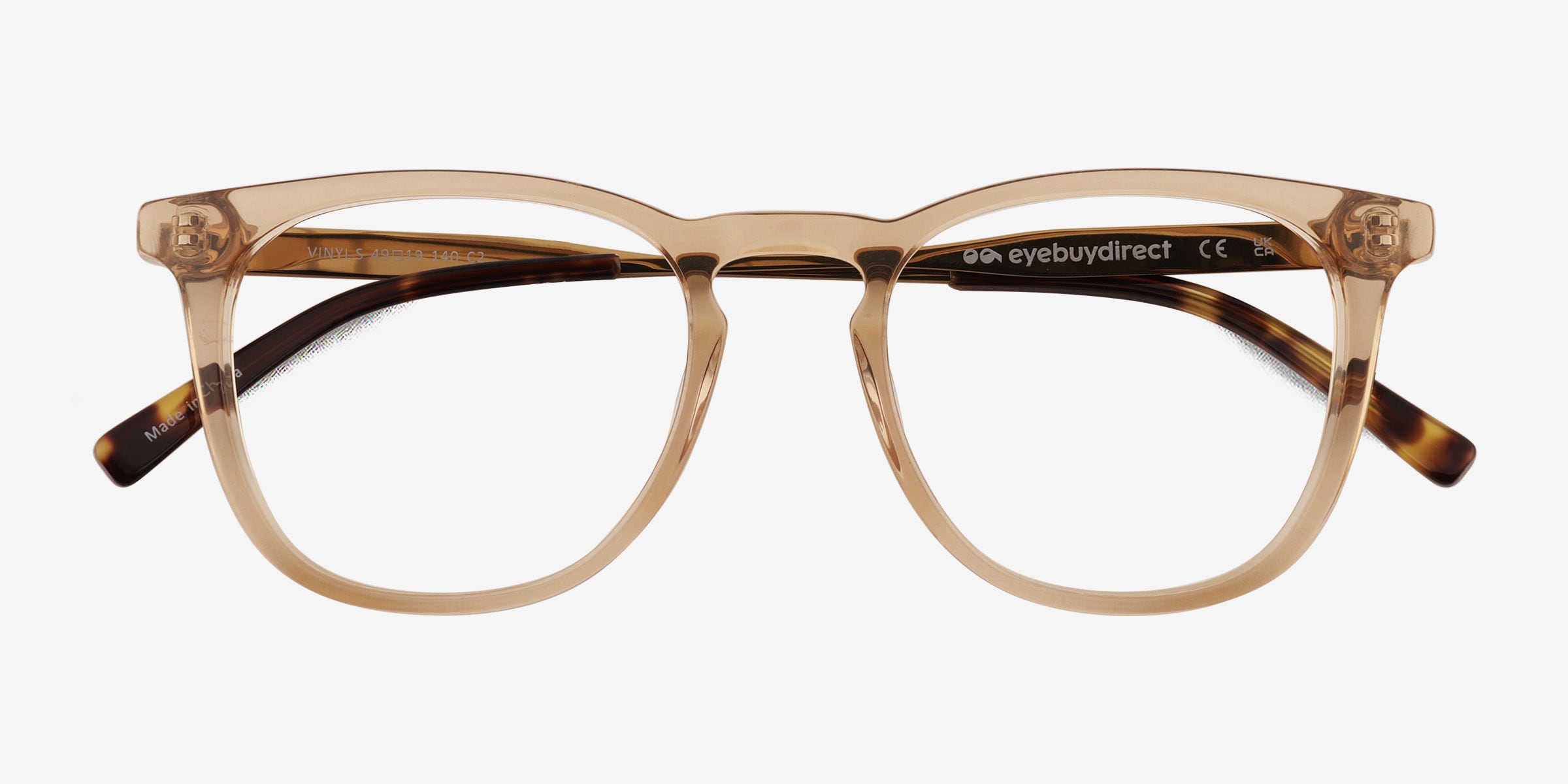 Vinyl Square Clear Light Brown Full Rim Eyeglasses | Eyebuydirect