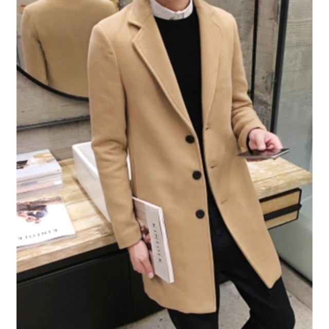 大人気】ベージュ メンズ チェスターコート ZARA系 コートの通販 by