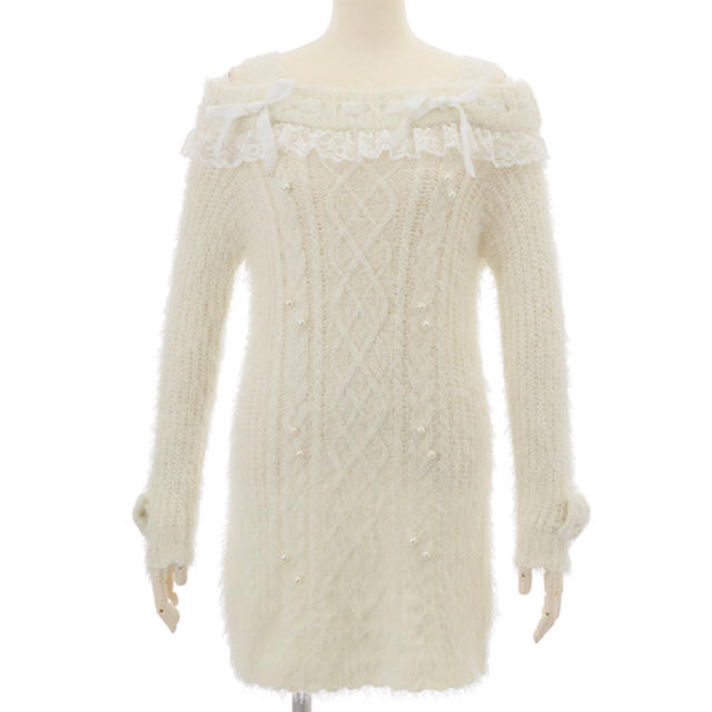 LIZ LISA - リボン通しオフショルニットワンピース リズリサ の通販 by