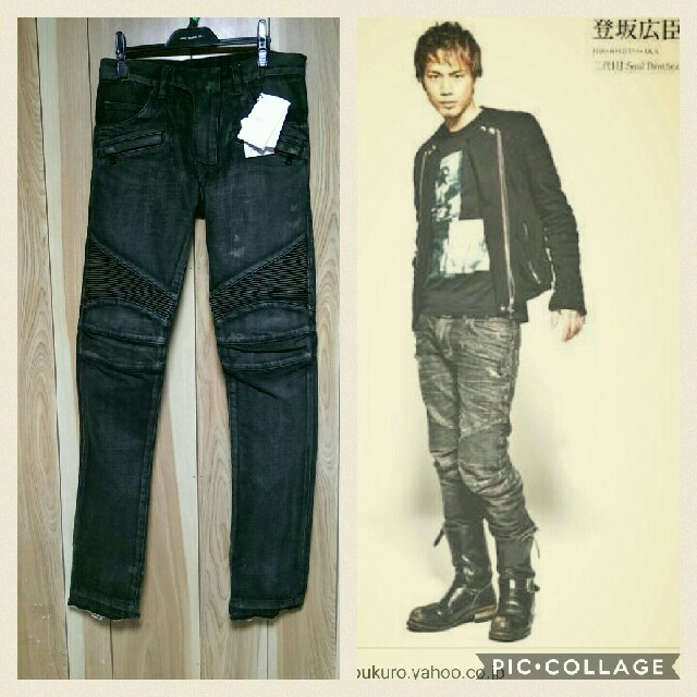 BALMAIN - バルマン バイカーデニムパンツ Supreme Y-3 ルイヴィトン